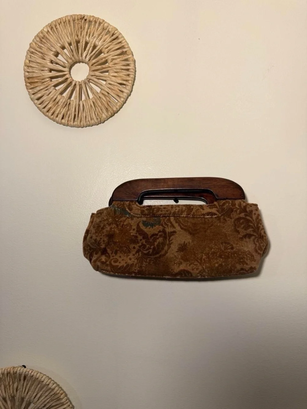 Fossil Forever Tan Brown Velvet Clutch